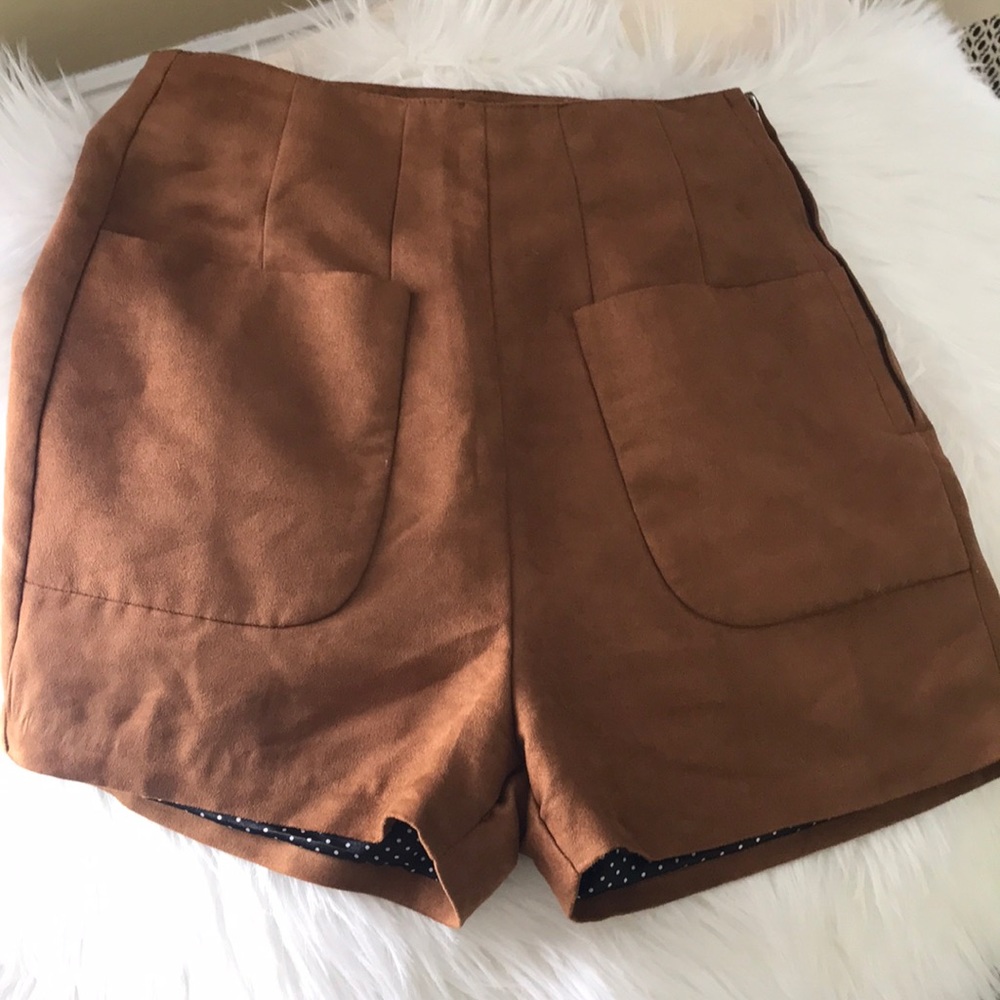 Faux suede shorts
